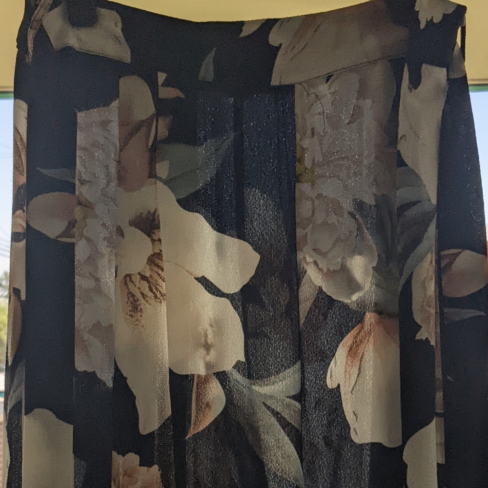 High Waist Wide Leg Pants Floral Print - Picture 6 of 10